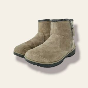 Sorel Womens Beige Suede Meadow NL2189 255 Side Zip Waterproof Boots Size US 7.5